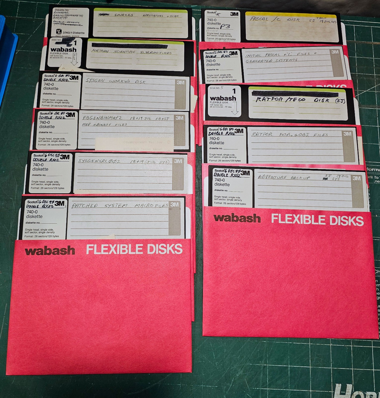 (2) Kas-Ette/10 Library Cases + (25) Used 8" Floppy Disks