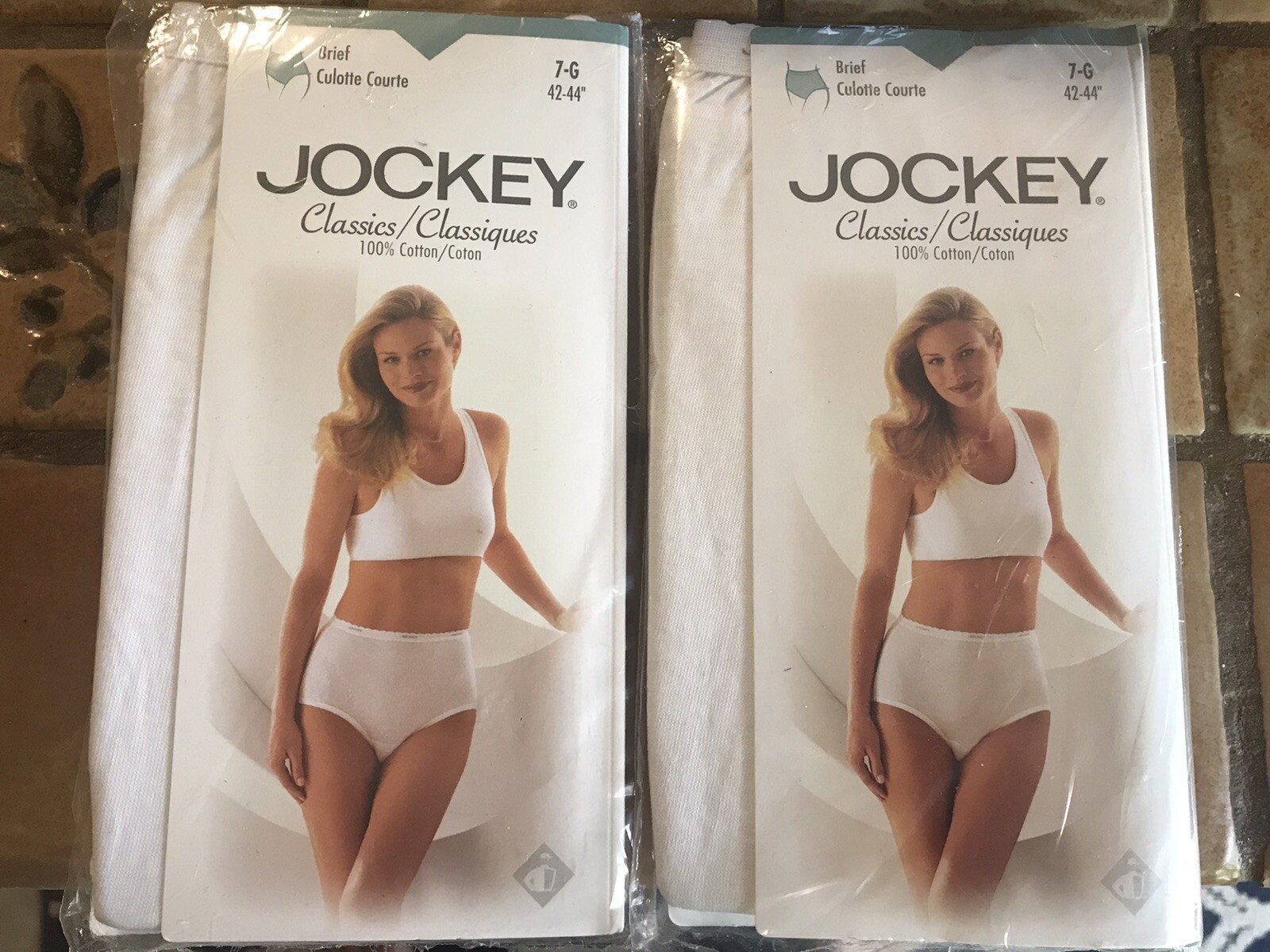 Lot 2 New 1998 Vintage Pair Jockey For Her Womens  Cotton Briefs 7 NOS White