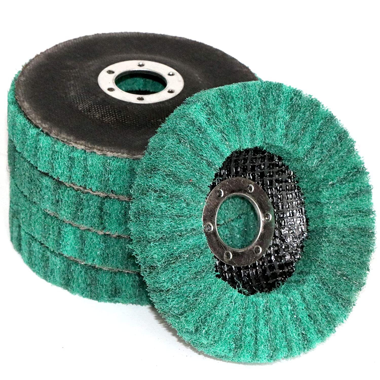 10PCS 4.5inch Nylon Flap Discs 115x22mm Green Metal Cleaning Polishing Wheel Pad