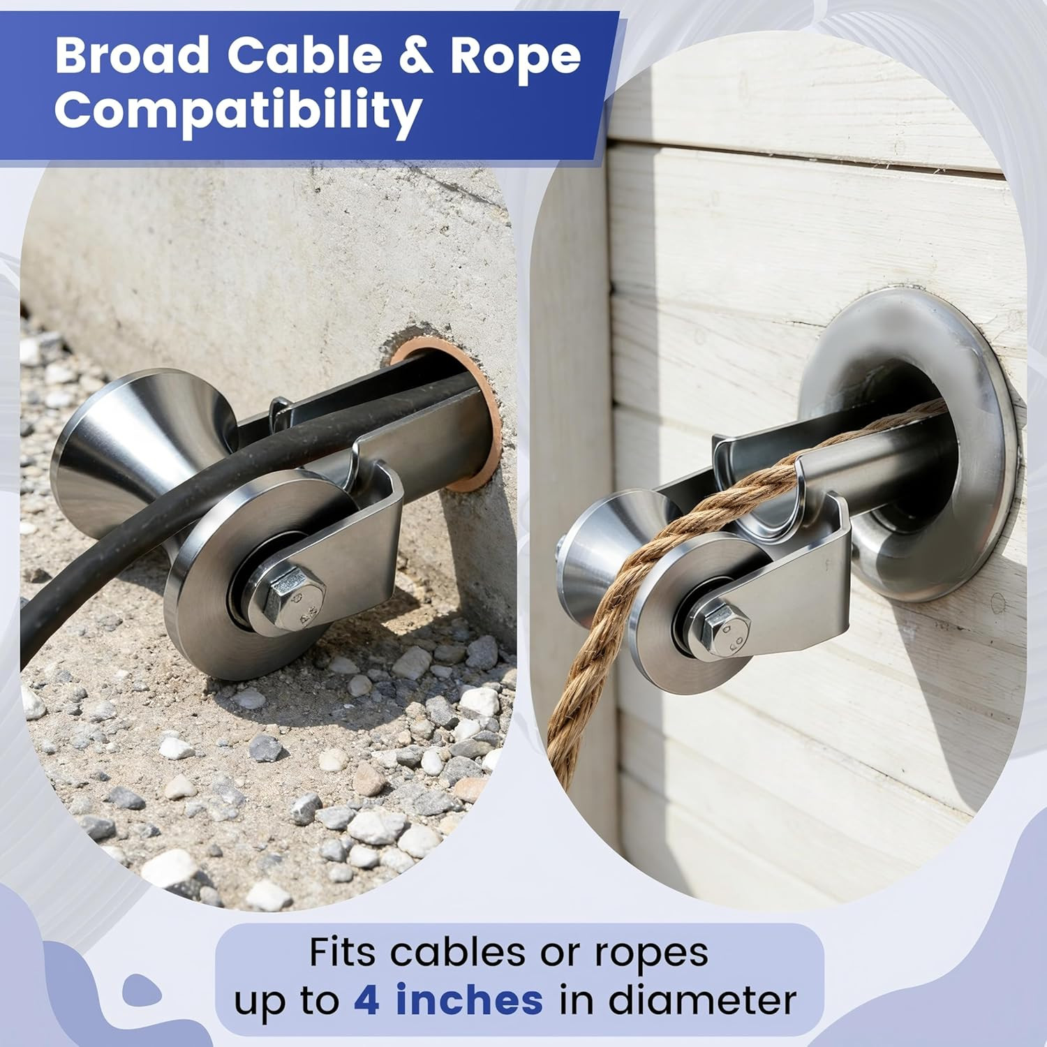 4-Inch Stainless Steel Cable Puller Sheave, Cable Feeding Sheave,Allowing the Ca