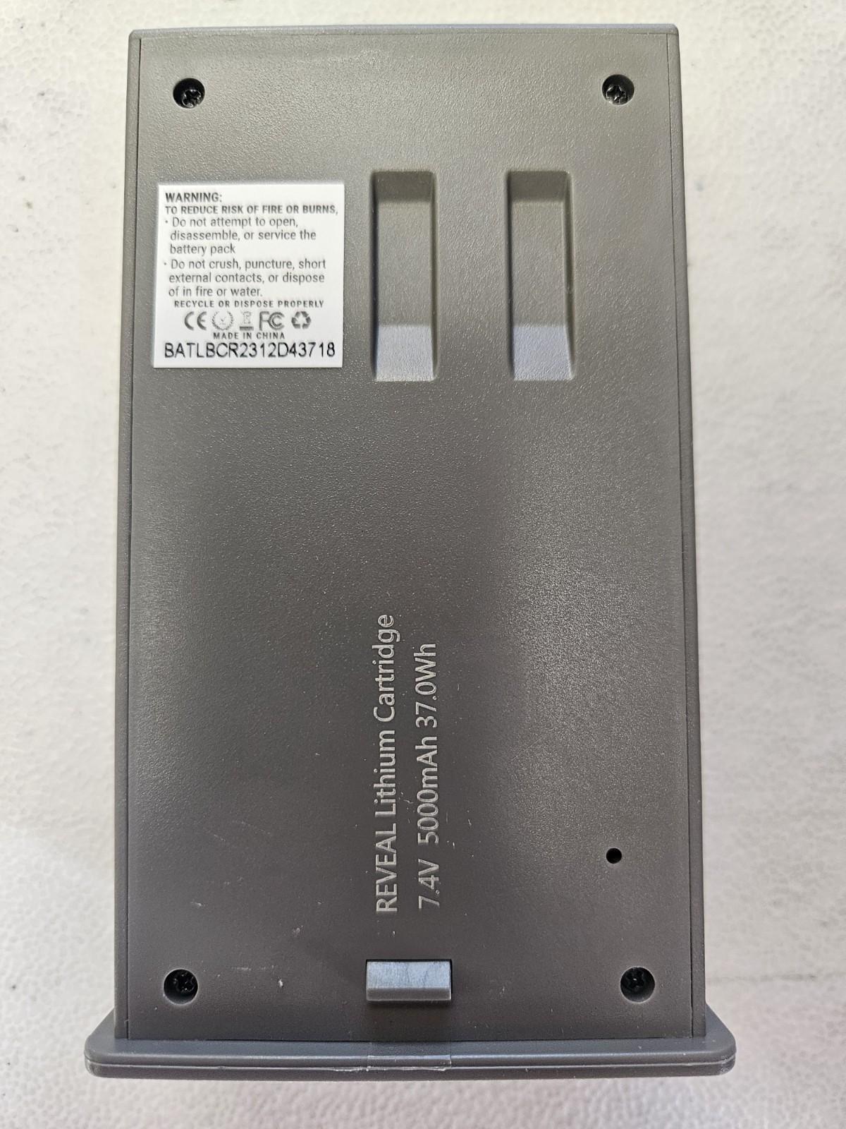 Reveal Lithium Cartridge Trail Camera Battery 7.4V 5000mAh 37.0Wh Gray