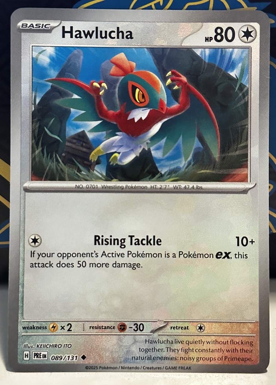 Pokemon Prismatic Evolution TCG Holo Card - Pokeball Hawlucha (089/131)