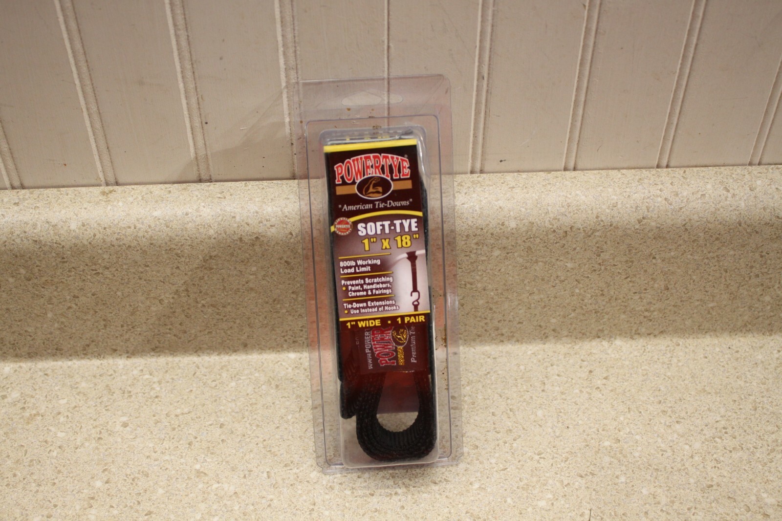 POWERTYE 18" Soft-Tye 1" x 18" Handlebar Tie-Down Strap BLACK 2 Packages 1810 B7