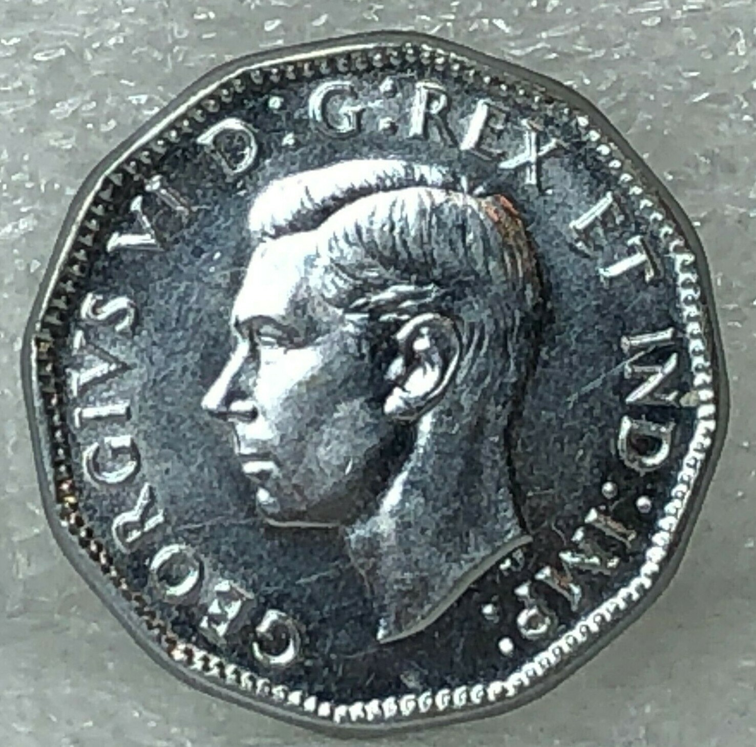 1945 Canada Victory Steel 5 cents AU 20 mm King George Vi