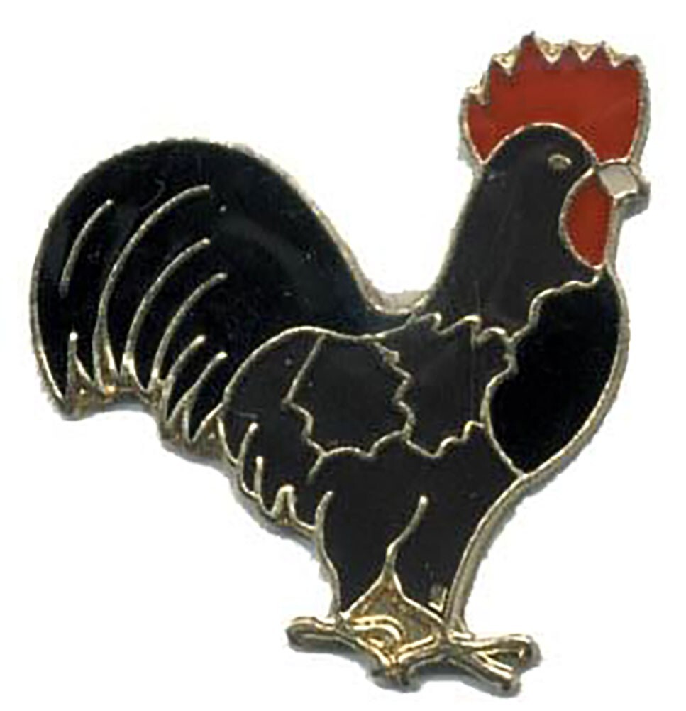 Black Rooster Bike Motorcycle Hat Cap Lapel Pin HP4144