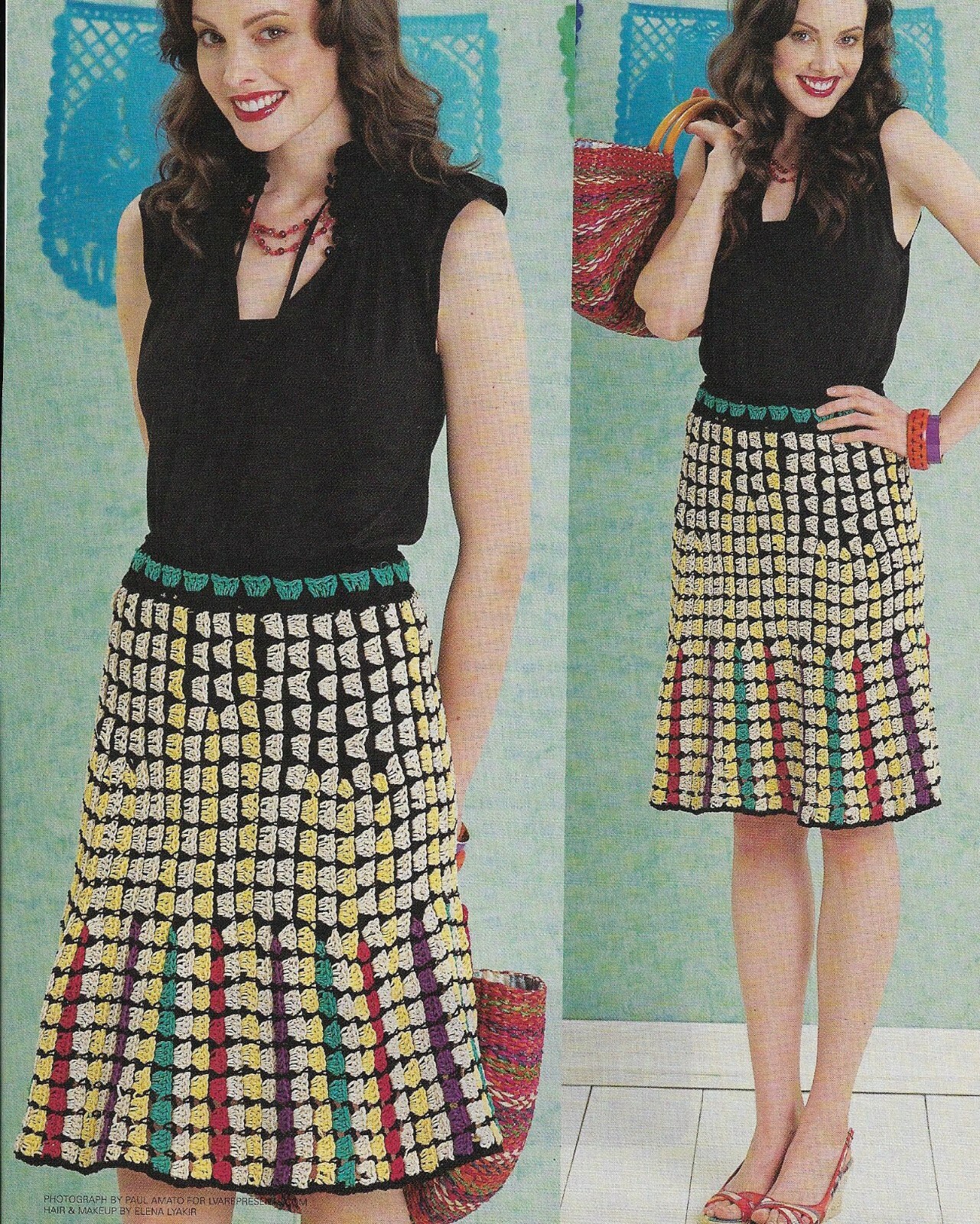 FIESTA SKIRT 6 SIZES WOMEN'S CROCHET PATTERN INSTRUCTIONS