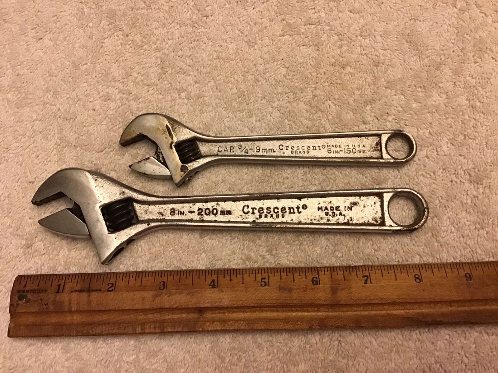 Crescent Crestoloy Adjustible Wrenches 8” And 6”