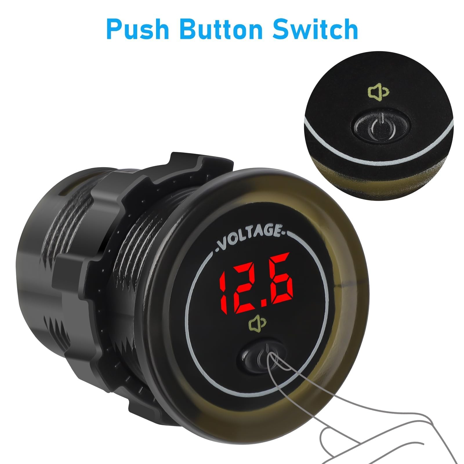 Linkstyle Battery Voltage Meter, Waterproof 211.6 cubic centimeters, Black