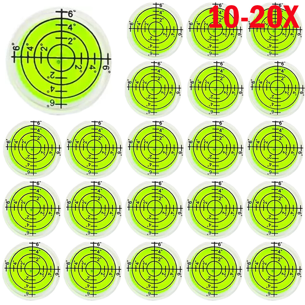 10/20Pc Circular Bubble Level Bullseye Degree Marked Surface Round Spirit Levels