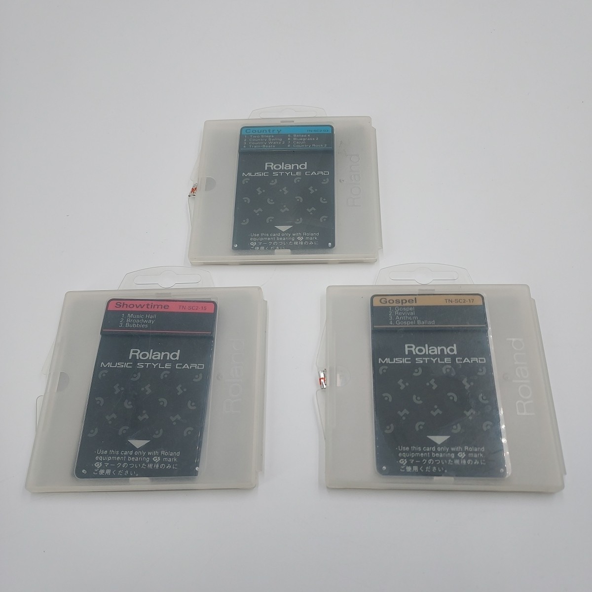 3 TN-SC2 Roland Music Style Cards With Cases Country #3 Showtime #15 Gospel #17