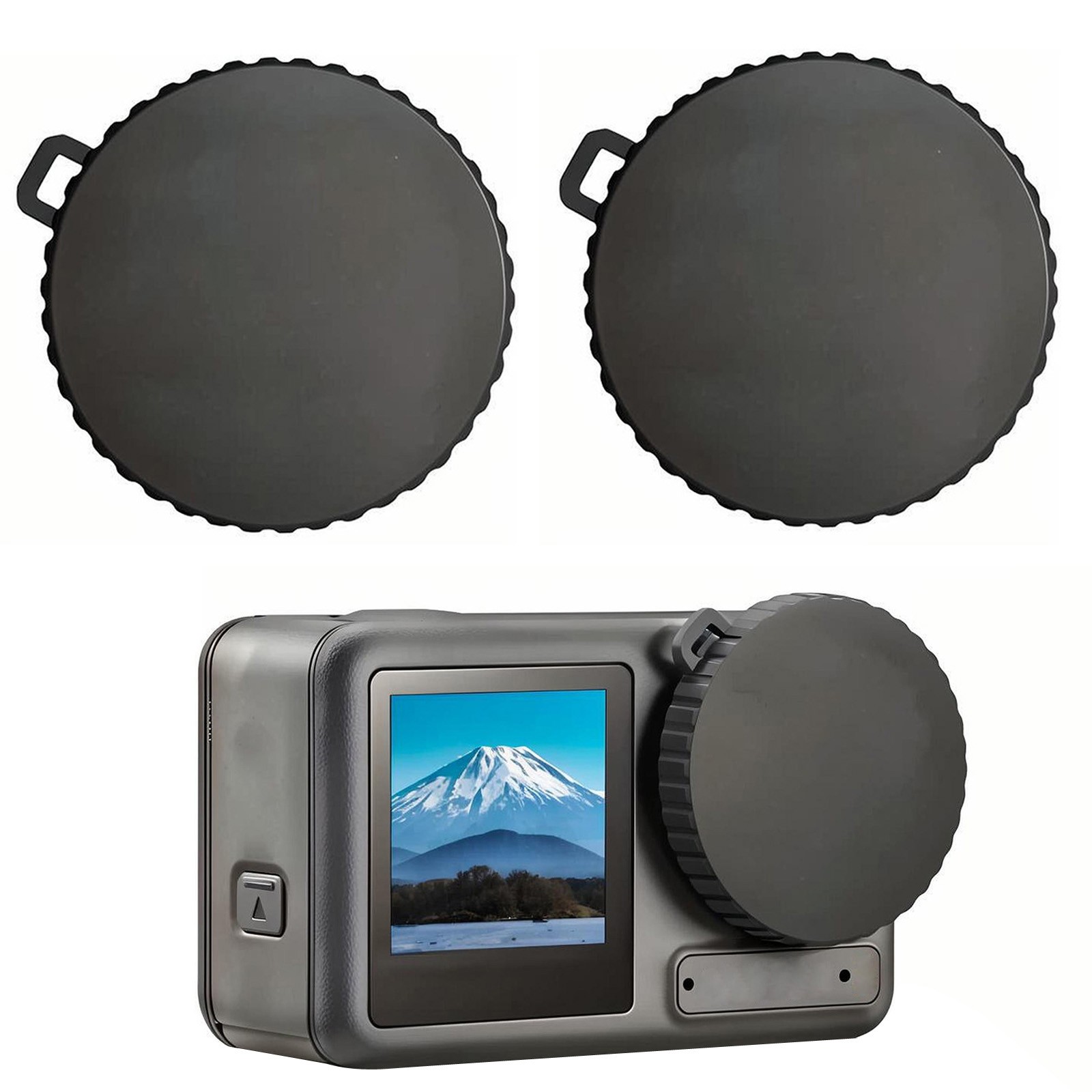 2 Pack Dust-Proof Silicone Protective Lens Cap Cover for DJI Action 3/4/5 Pro
