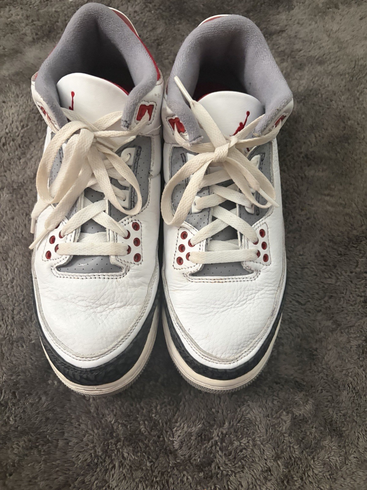 Nike Air Jordan 3 Mid Top Leather Lace-Up Colorblock Basketball Sneaker
