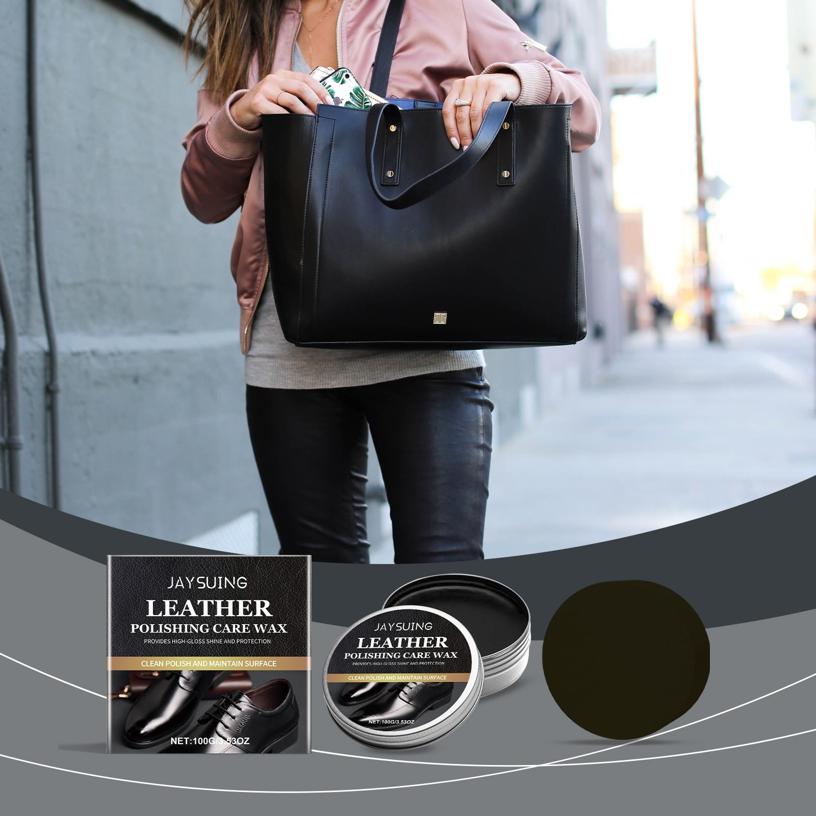 Leather polishing and care wax