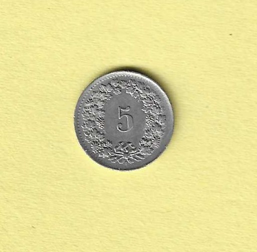1963 Swiss 5 Rappen