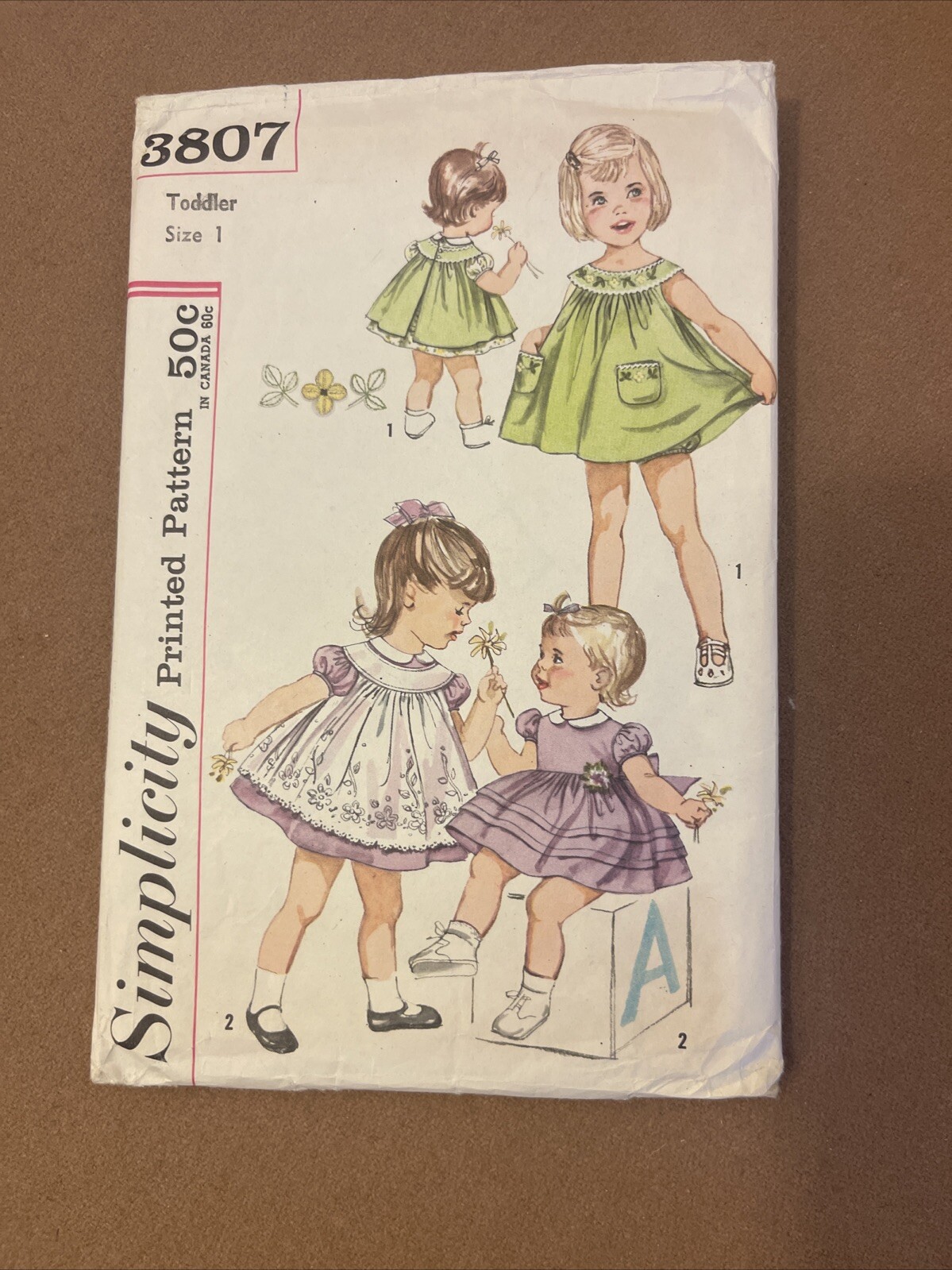 Toddlers Dress Pinafore Panties Simplicity 3807 Pattern Precut Toddler Size 1