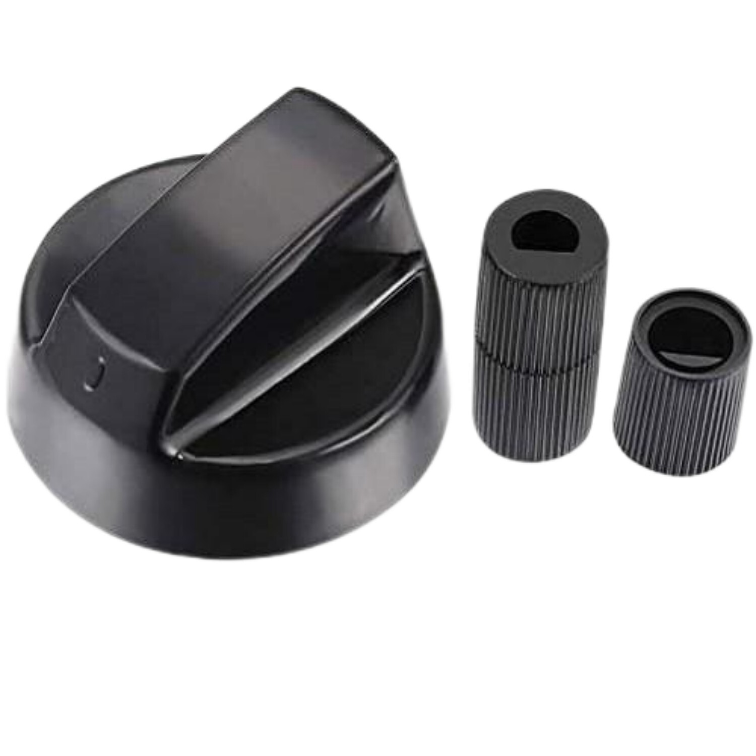4 Pack Universal Control Knobs with 12 Adapters for Oven Stove Range, Black