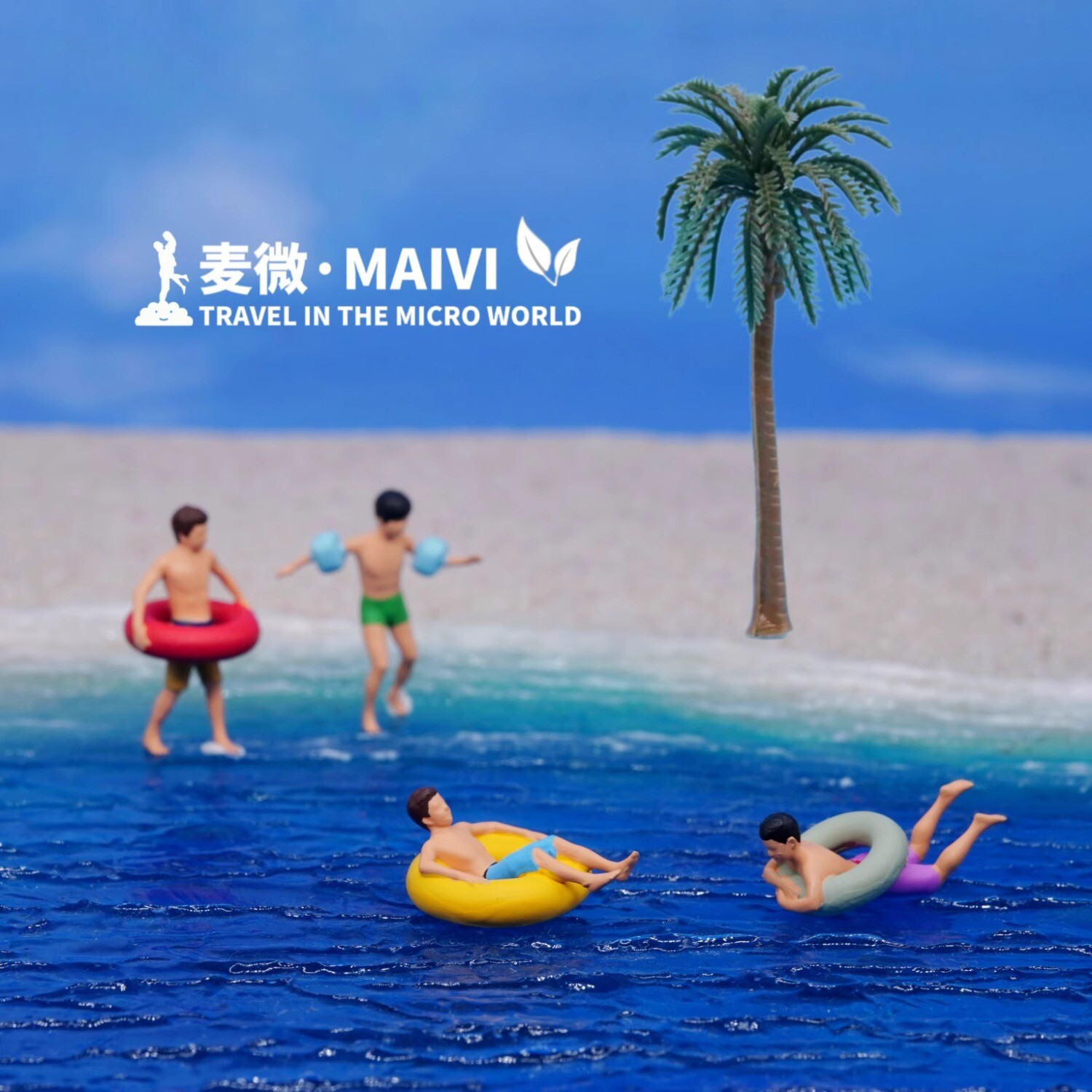 1/64 1/87 Swimming Seaside Beach Swimming Scene Figure Miniatures Model For Cars