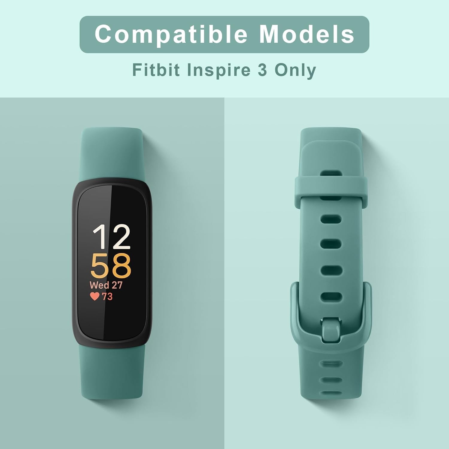 Fitbit Inspire 3 Bands 4 Pack Silicone Adjustable Replacement Straps for Men