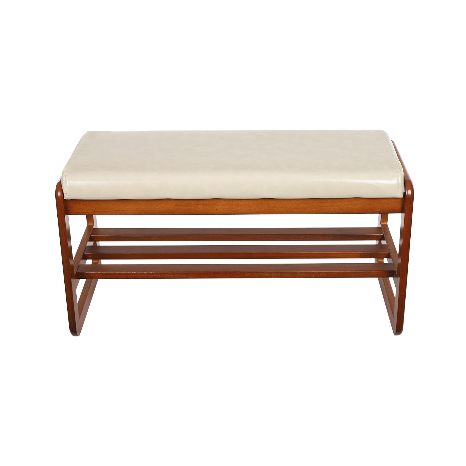 Shoe Bench for Entryway, Shoes Rack Bench with Cushion Rubberwood 80*36*42cm