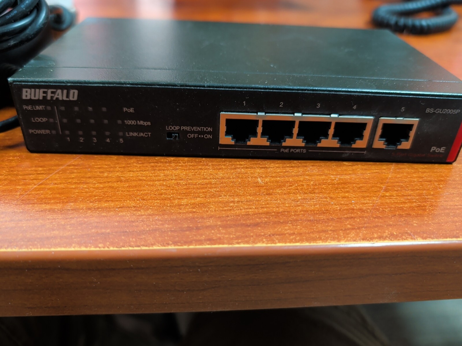 Buffalo BS-GU2005P Unmanaged 5-Port Gigabit Green Ethernet High Power PoE Switch