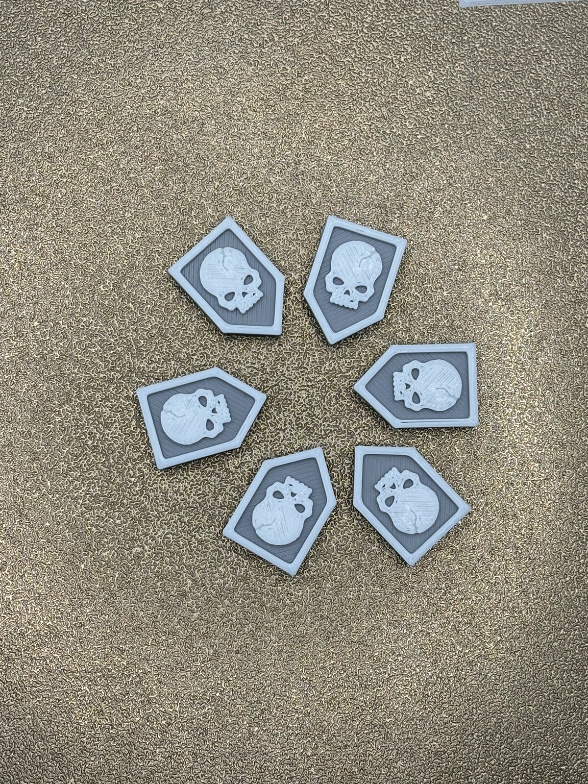 Battle Shock Tokens Markers Battleshock  X 6 Grey With White/Grey Skulls V.2