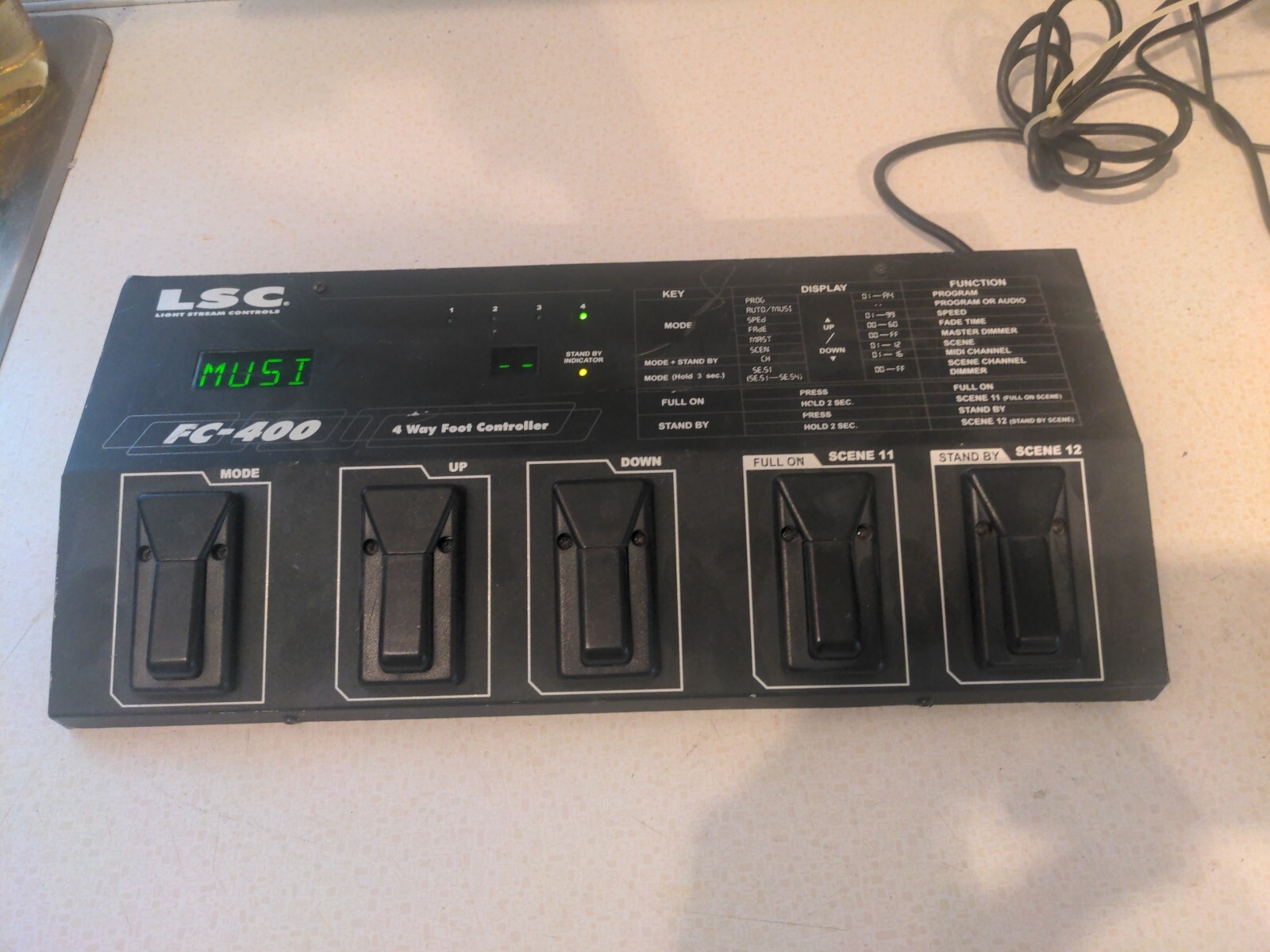 LSC Light Stream Controls FC-400 4 Way Foot Controller