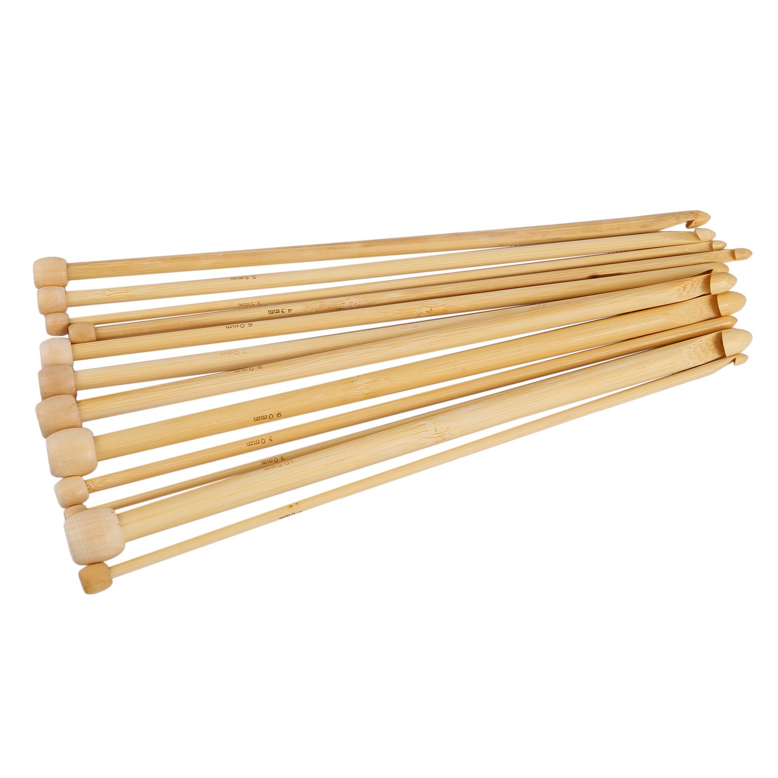 Natural Color Natural Bamboo Single Pointed Afghan Tunisian Crochet Hooks5948