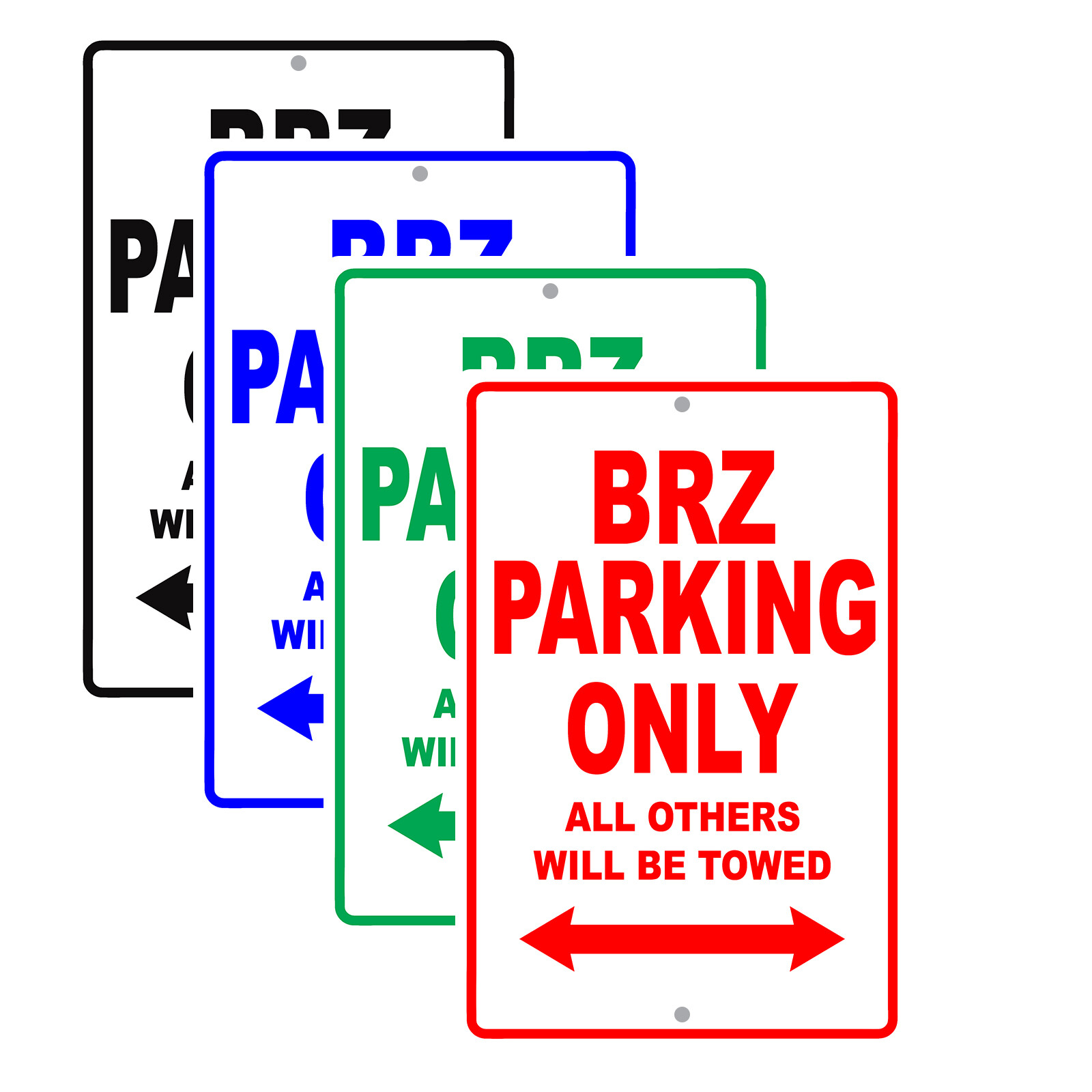 BRZ Parking Only All Others Towed Man Cave Novelty Garage Aluminum metal Sign