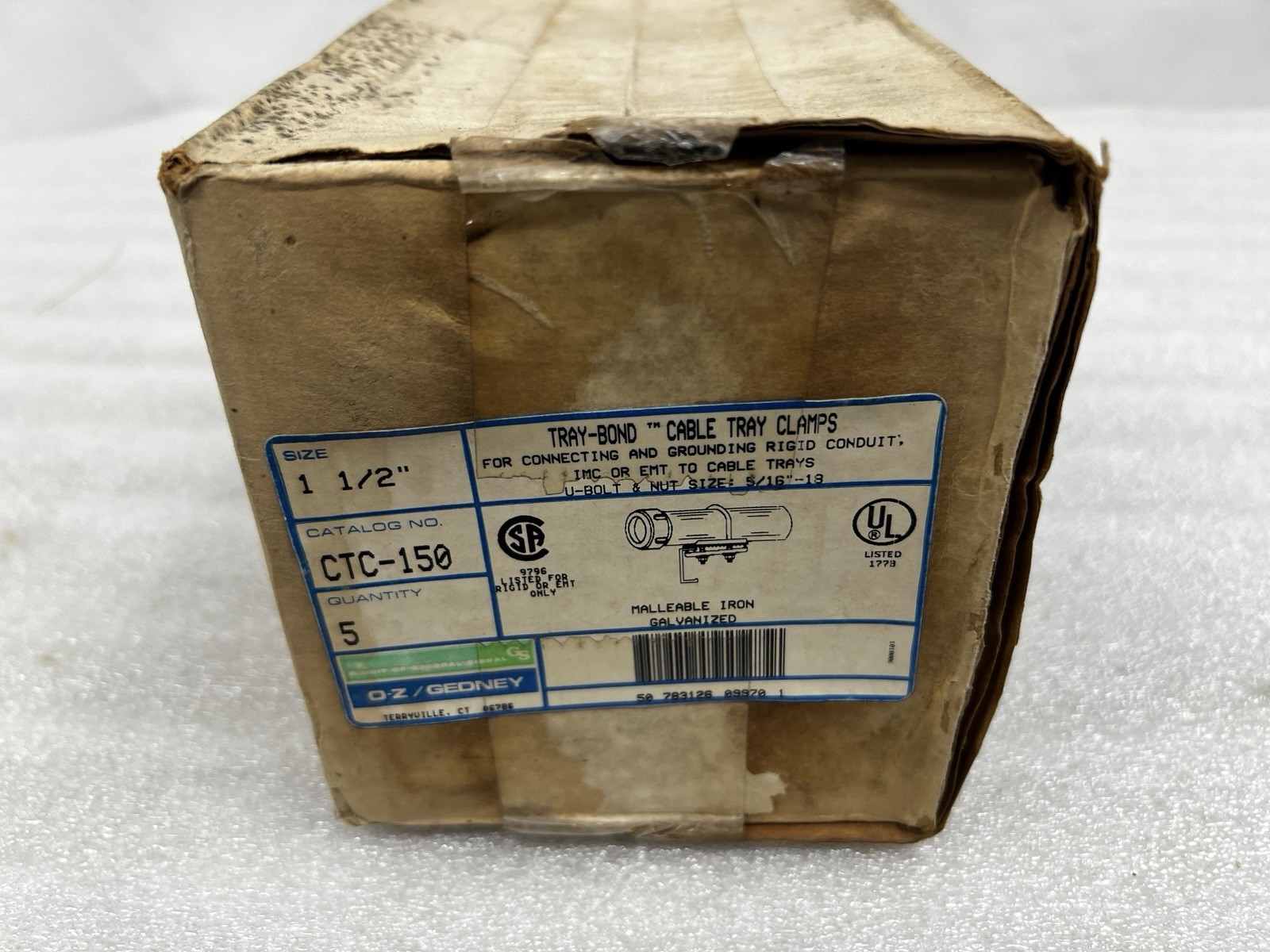 OZ Gedney CTC-150 1.5" Cable Tray Bond  Grounding Clamp - New in Box - Lot of 5