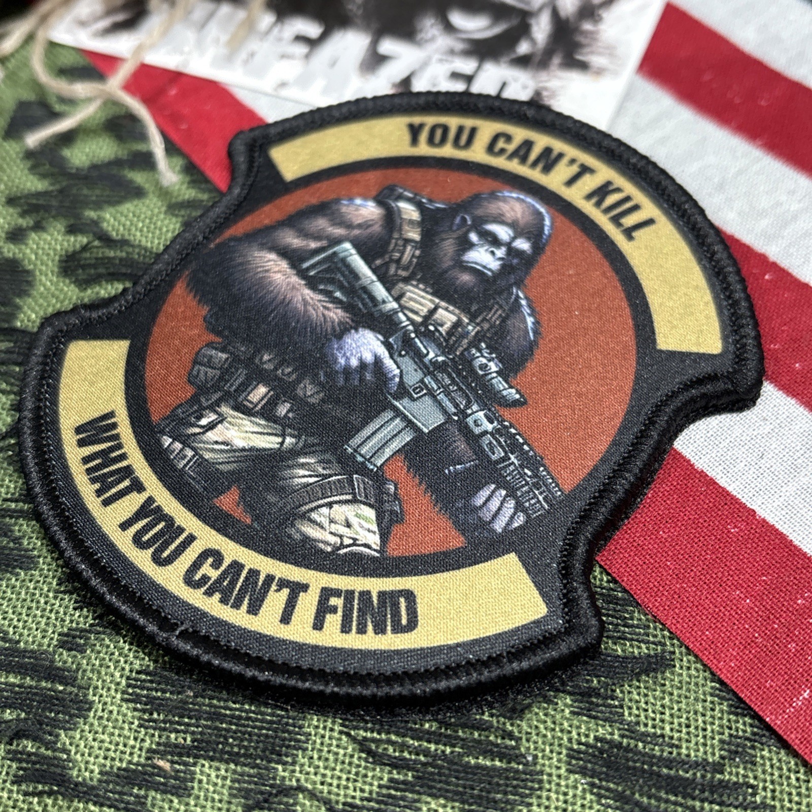 You Can’t Kill What You Can’t Find Tactical Hook Loop Patch High Quality 3x3.5”