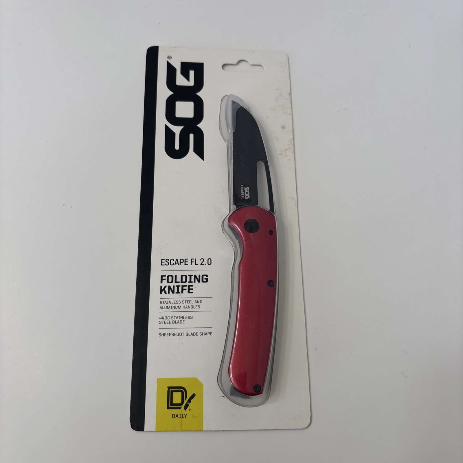 SOG Escape FL 2.0 (GEN 2) Folding Knife 3" Straight Edge Red/Black - 14-52-03-57