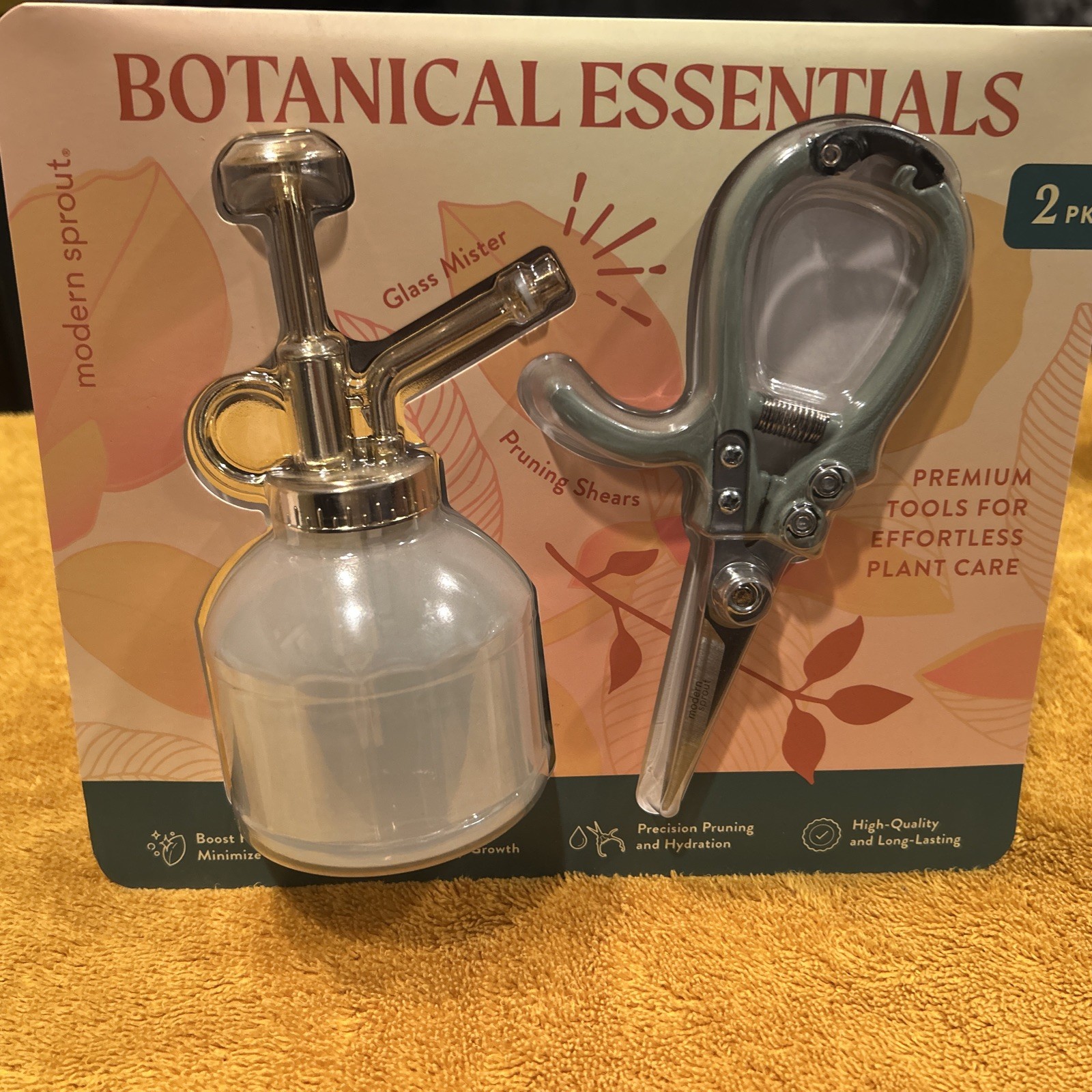 Modern Sprout Botanical Essentials 8oz. Glass Mister & Pruning Shears Sage Green