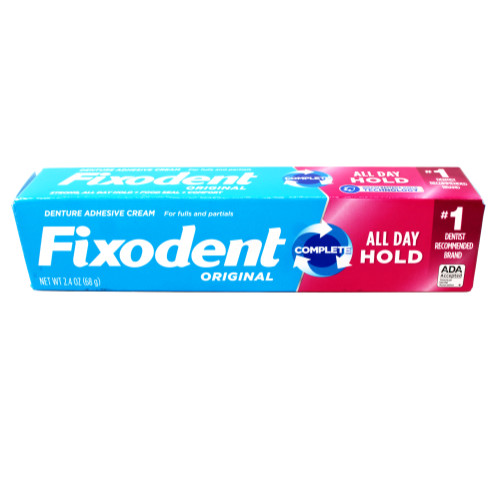 5 Pack Fixodent Original Denture Adhesive Cream 2.4Oz Each