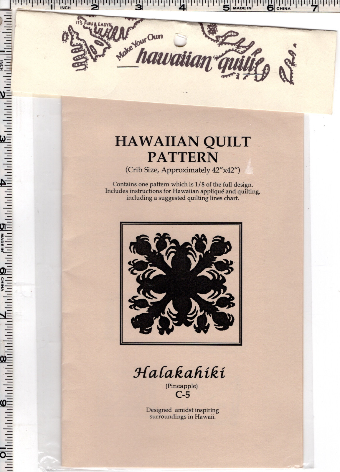 "Halakahiki (Pineapple)" ©1991 Creative Stitches Quilt Applique  Pattern # C-5