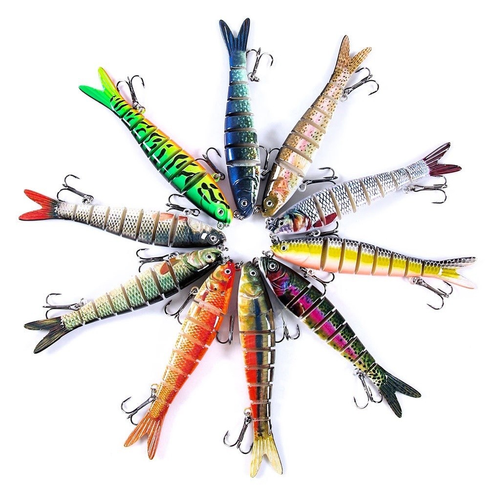 8 Section 11.4g Sinking Lure Multi Jointed Hard Plastic for Freshwater Use