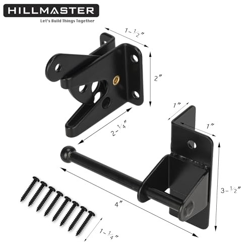 HILLMASTER Self Locking Gate Latch for Wooden Fence—Heavy Duty Finger Pull