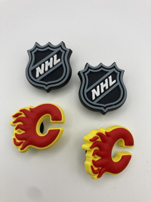 NHL Calgary Flames Hockey Team For Crocs Shoe Charms Jibbitz - 4 Pieces