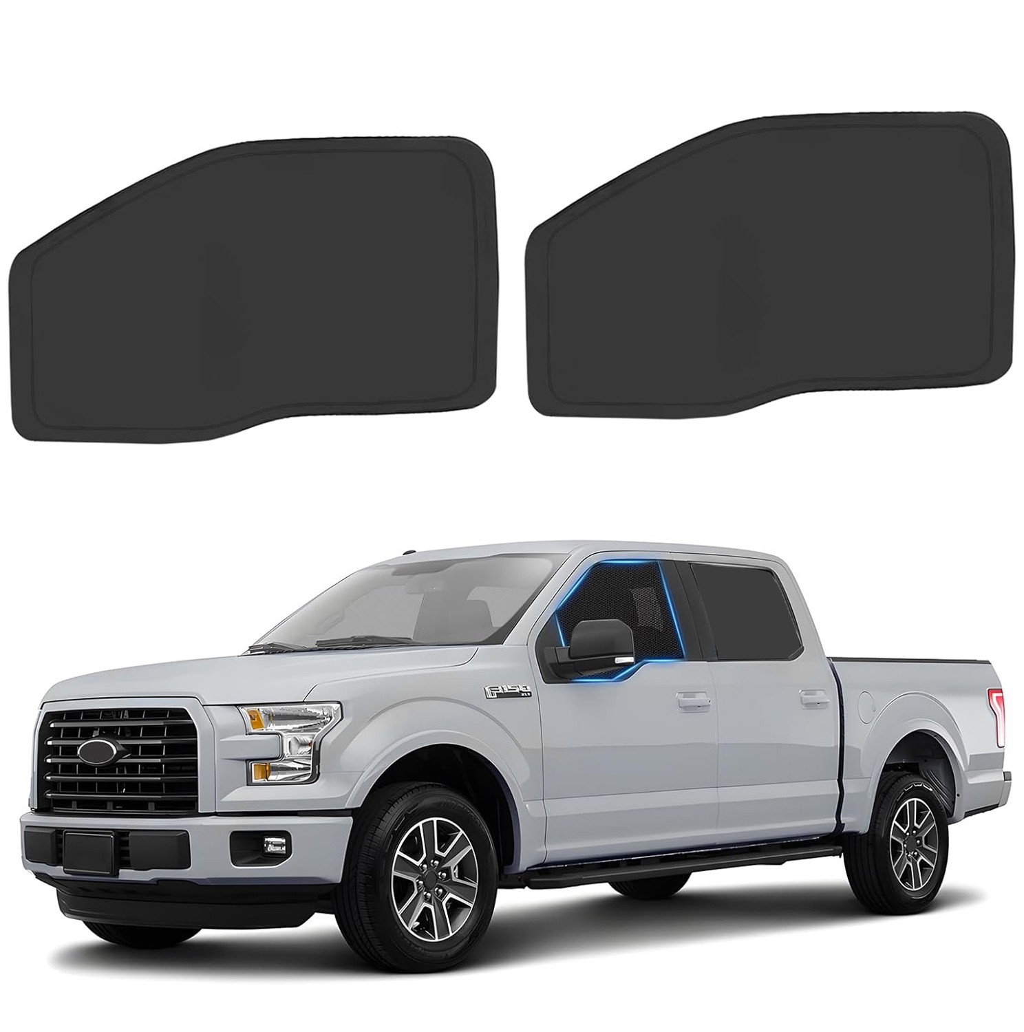 2x For 2015-2020 Ford F150 Accessories Front Side Window Sun Shade Privacy Cover
