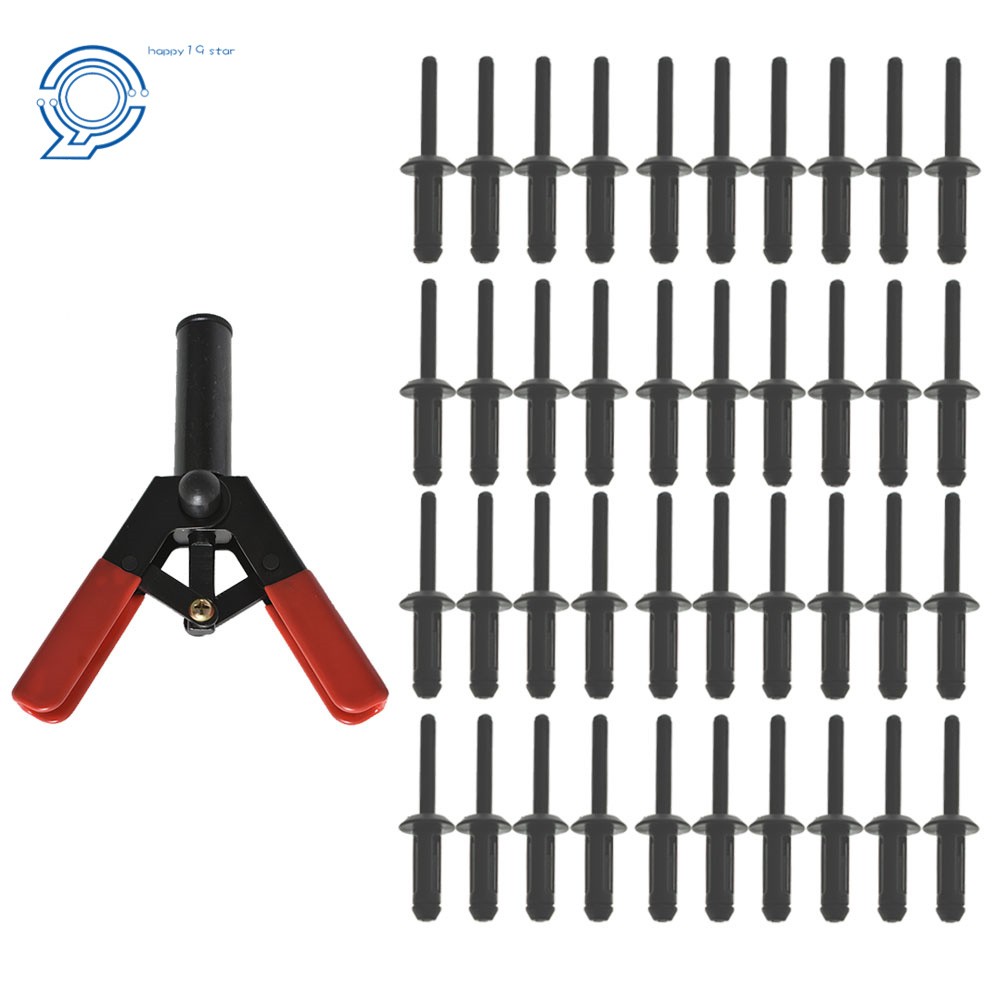 41 Piece Plastic Poly Rivet Gun Quick Set Riveter Riveting Hand Tool Asorted Set
