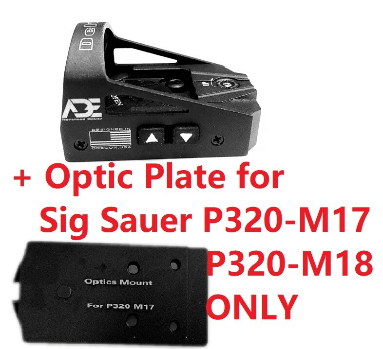ADE RD3-012 Red Dot + Optic Mount Plate For Sig Sauer P320-M17, M18, X5 Legion