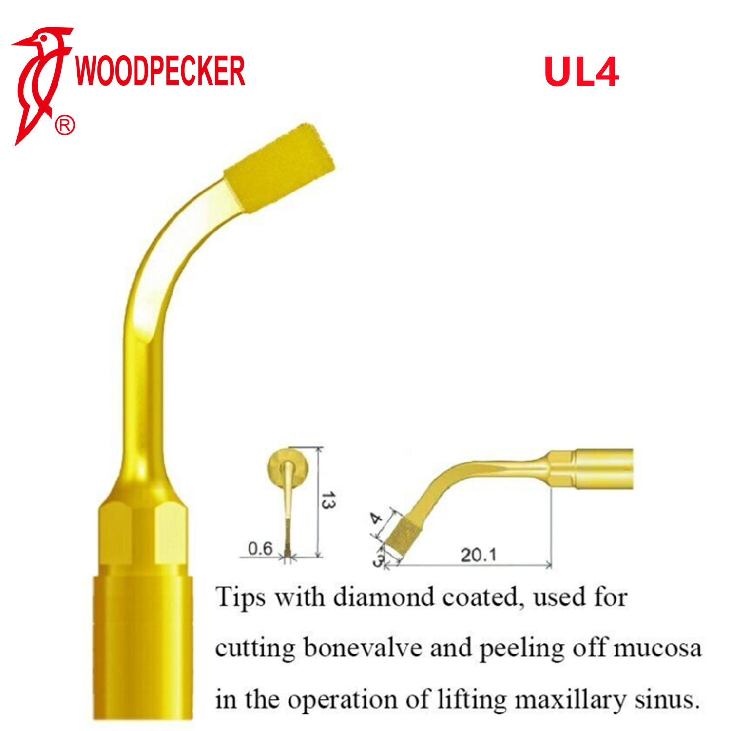 Woodpecker UL4 Piezo Bone Surgery Tips Sinus Lifting Fit US-II LED Surgery