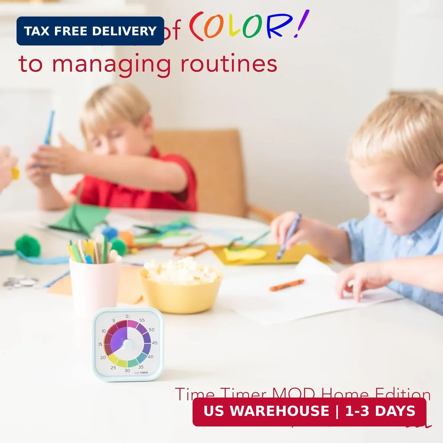 Time Timer MOD - Home Edition - Rainbow Wheel - Individual Sized 60 Minute Visua