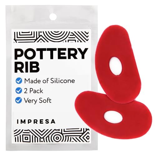 2-Pack Red Silicone Clay Ribs & Rubber Kidney Ribs - Soft