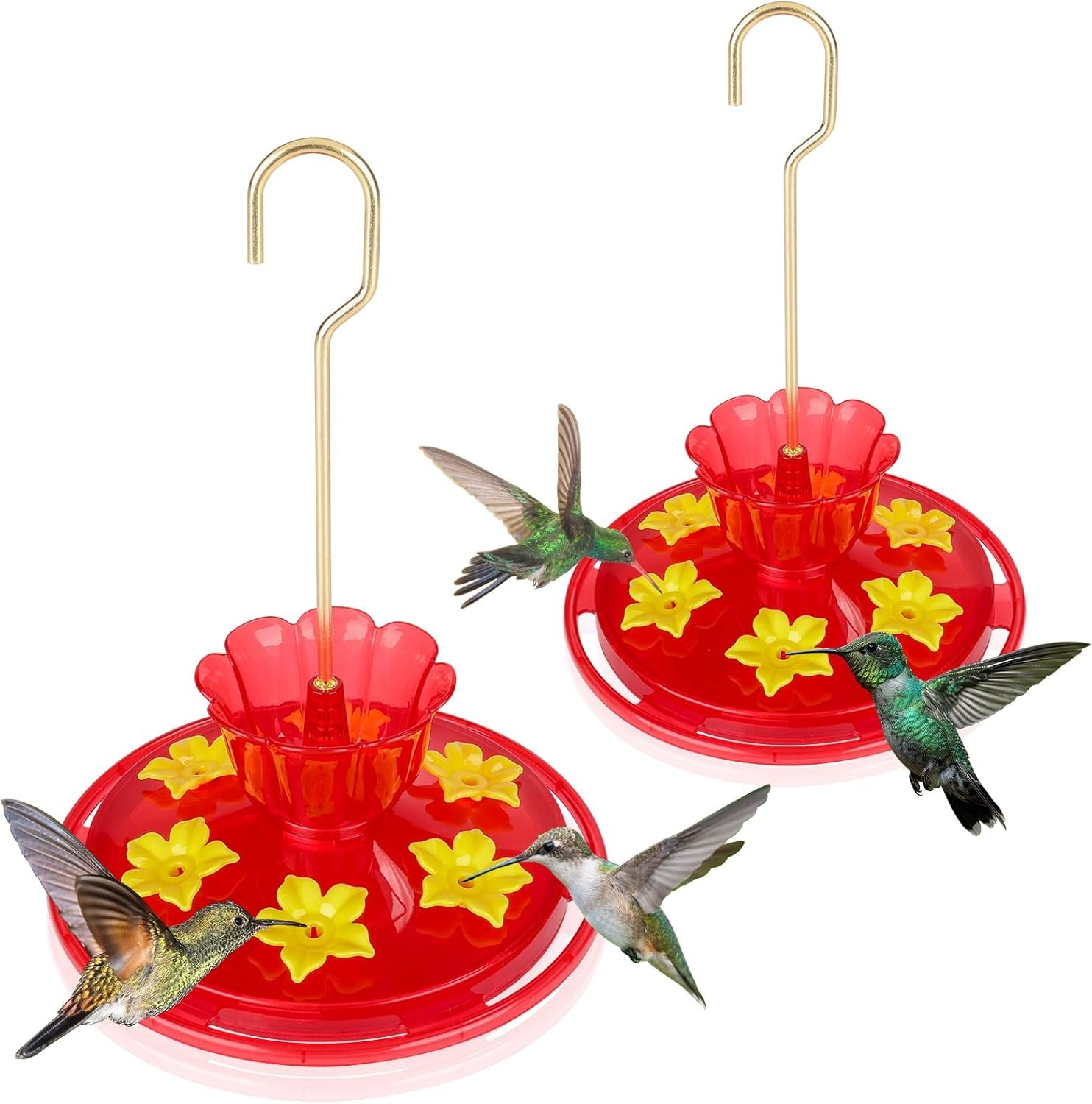 Hummingbird feeders for Outdoors Ant Bee Proof Leak-Proof,2 Pack 7 Ounces Red