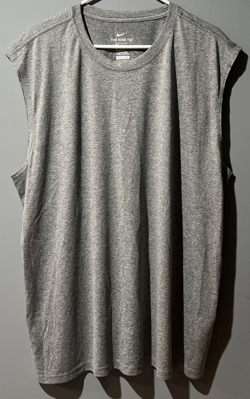 NWOT Men’s The Nike Tee Athletic Cut Tank Dri-Fit Heather Grey XXL