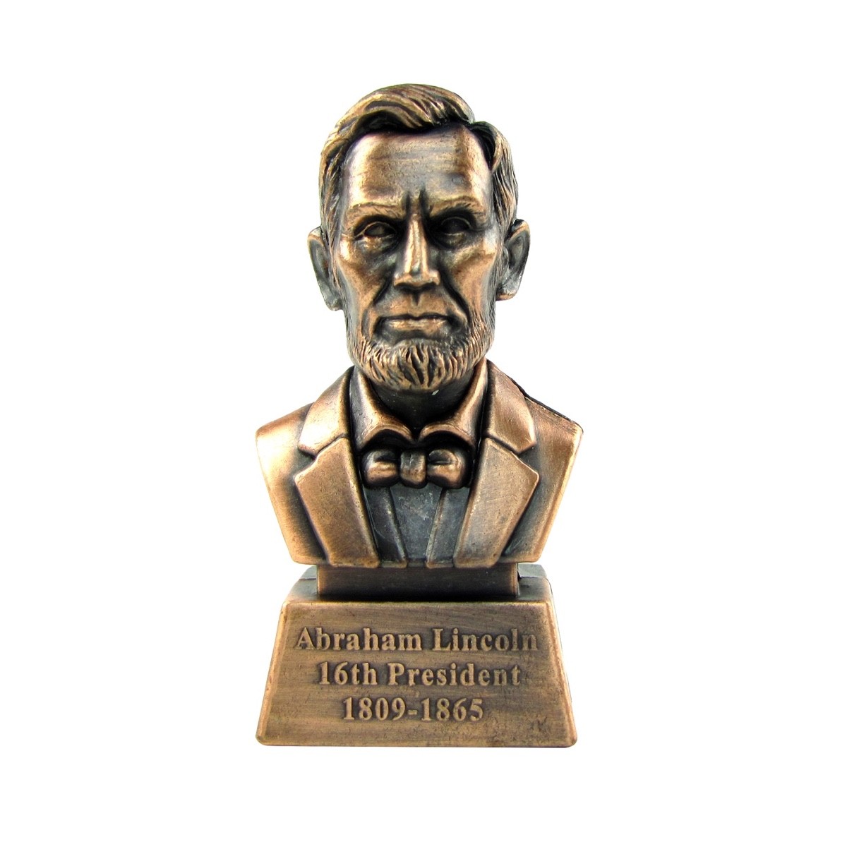 Bronze Metal President Abraham Abe Lincoln Bust Statue Die Cast Pencil Sharpener
