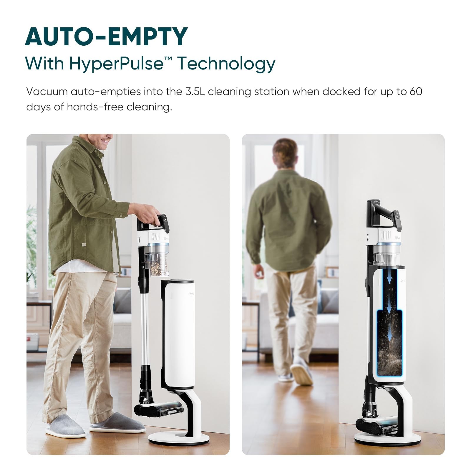 LEVOIT AERO Cordless Vacuum with Auto-Empty Station, HyperPulse Technology, A...