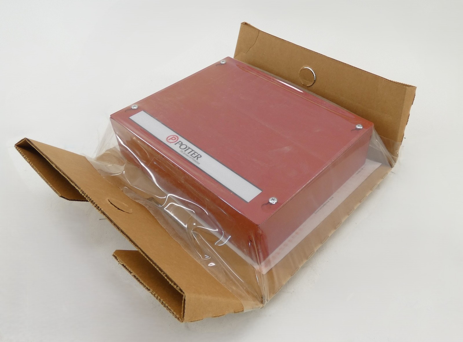 Potter 3992726 AE-2 Two Card Accessory Enclosure Red Fire Alarm Control Panel...