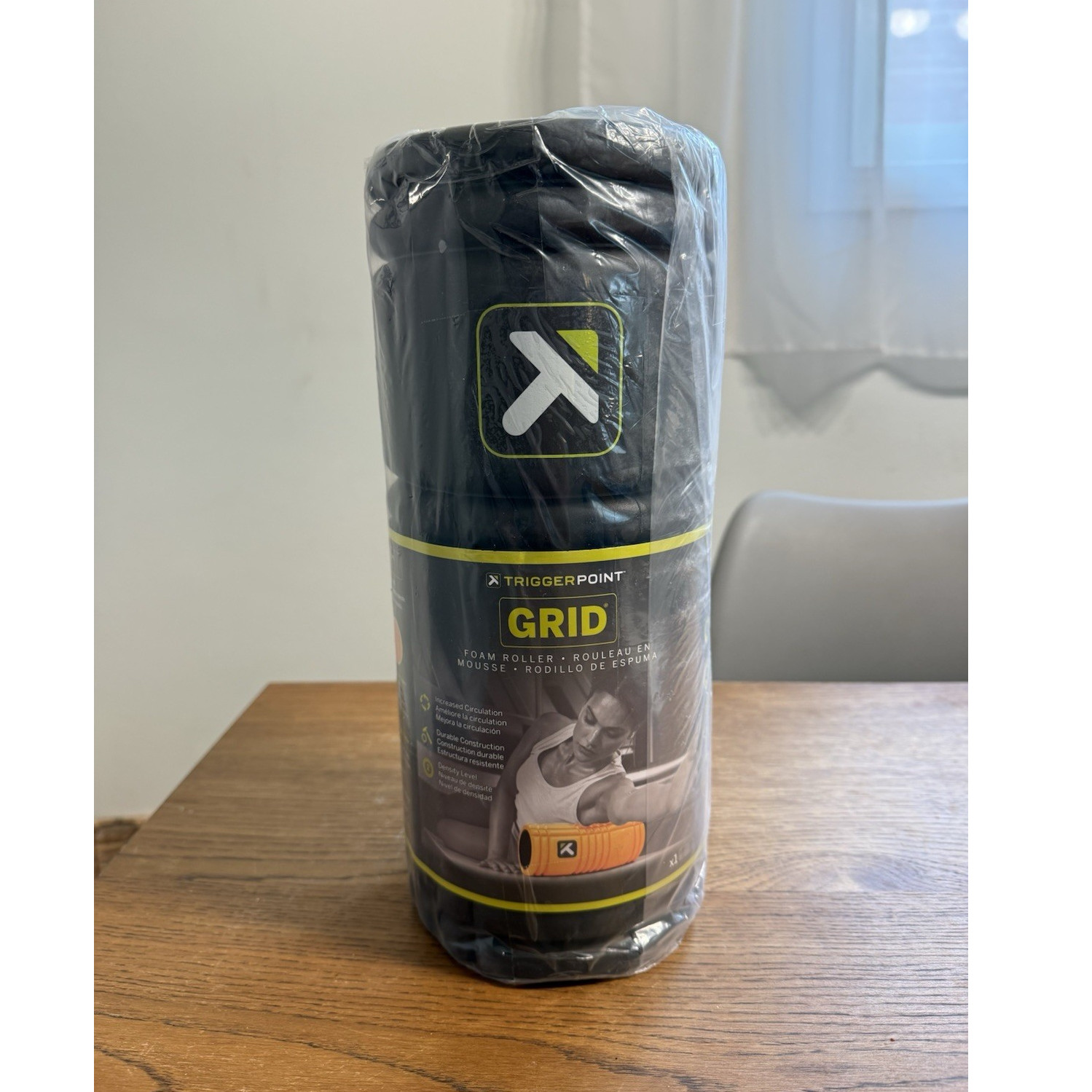 TriggerPoint GRID Massage Grid Foam Roller, Black, 13 in x 5.5 in