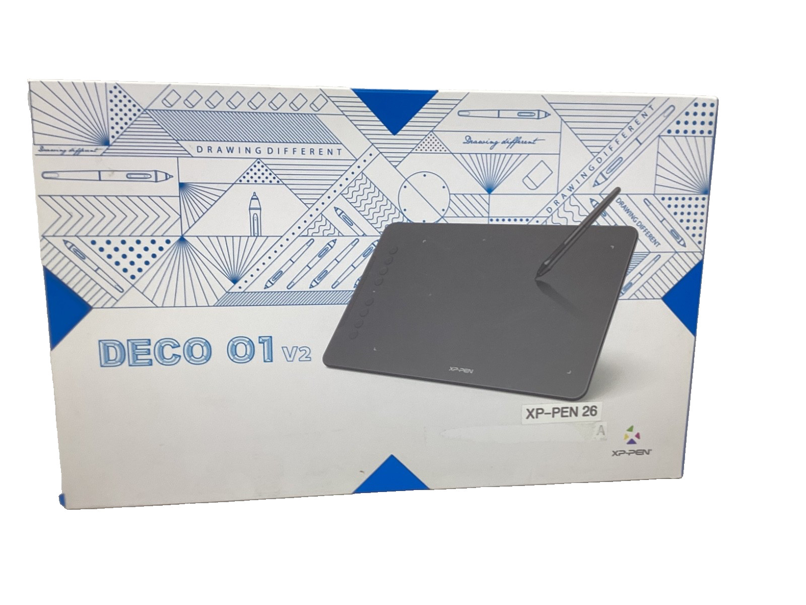 XP-Pen Deco 01 V2 Black 10X6.25 Inch Graphic Drawing Tablet In Box NEW